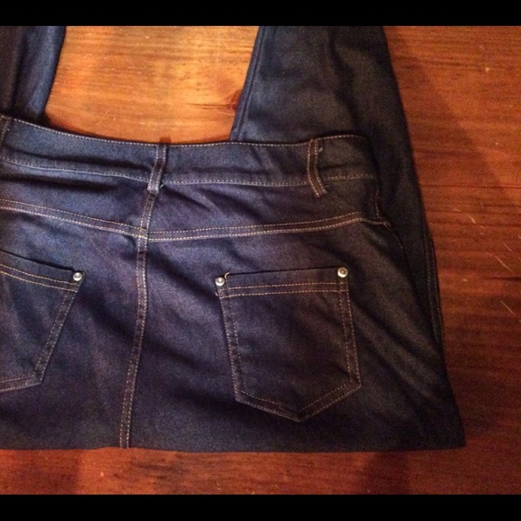 Women’s Spandex Legging Blue Jeans Medium - Picture 3 of 4